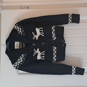 Abercrombie Shawl Collar Navy Fairisle Sweater